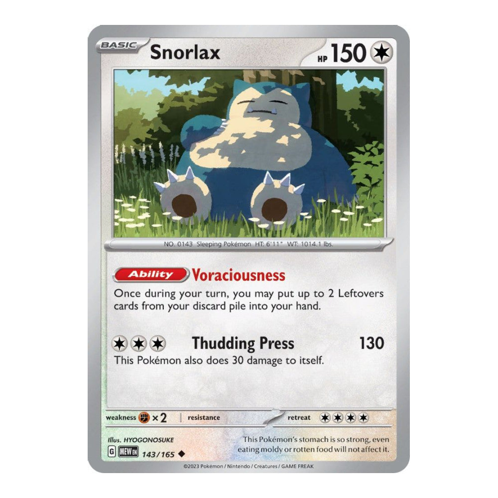SV: Scarlet & Violet 151 (MEW) - Snorlax (#143/165)