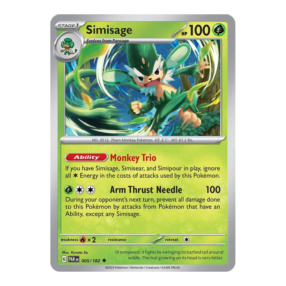 SV04: Paradox Rift (PAR) - Simisage (#005/182) (Near Mint)