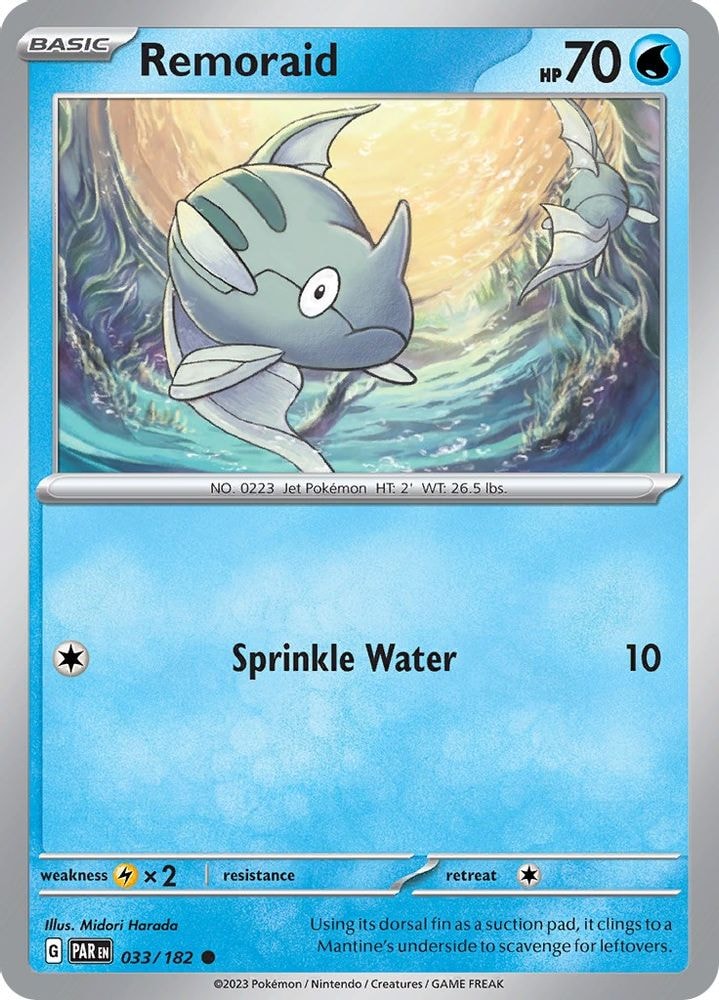 2023 Pokemon: SV04: Paradox Rift (PAR) - Remoraid (#033/182, Common)