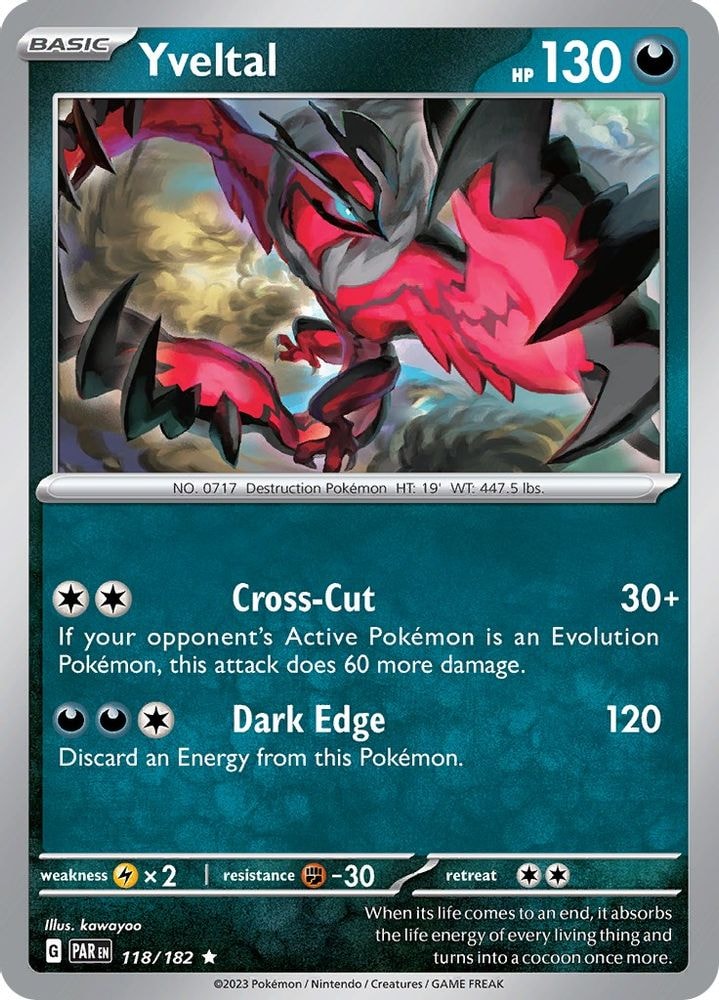 SV04: Paradox Rift (PAR) - Yveltal - 118/182 (#118/182, Rare) ()