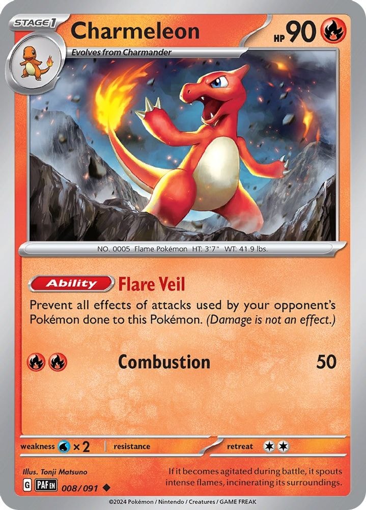 SV: Paldean Fates (PAF) - Charmeleon - 008/091 (#008/091, Uncommon)