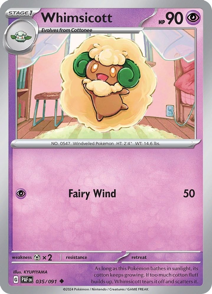 SV: Paldean Fates (PAF) - Whimsicott (#035/091, Uncommon) ()