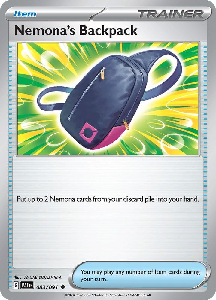 SV: Paldean Fates (PAF) - Nemona's Backpack (#083/091, Uncommon) ()