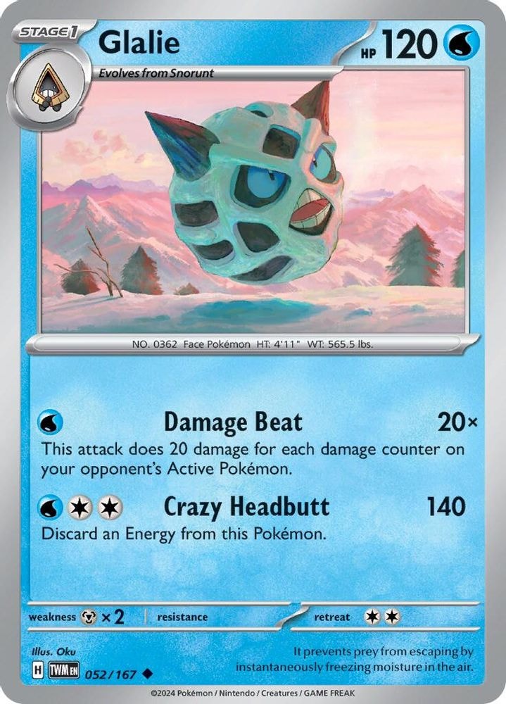 SV06: Twilight Masquerade (TWM) - Glalie (#052/167, Uncommon) ()