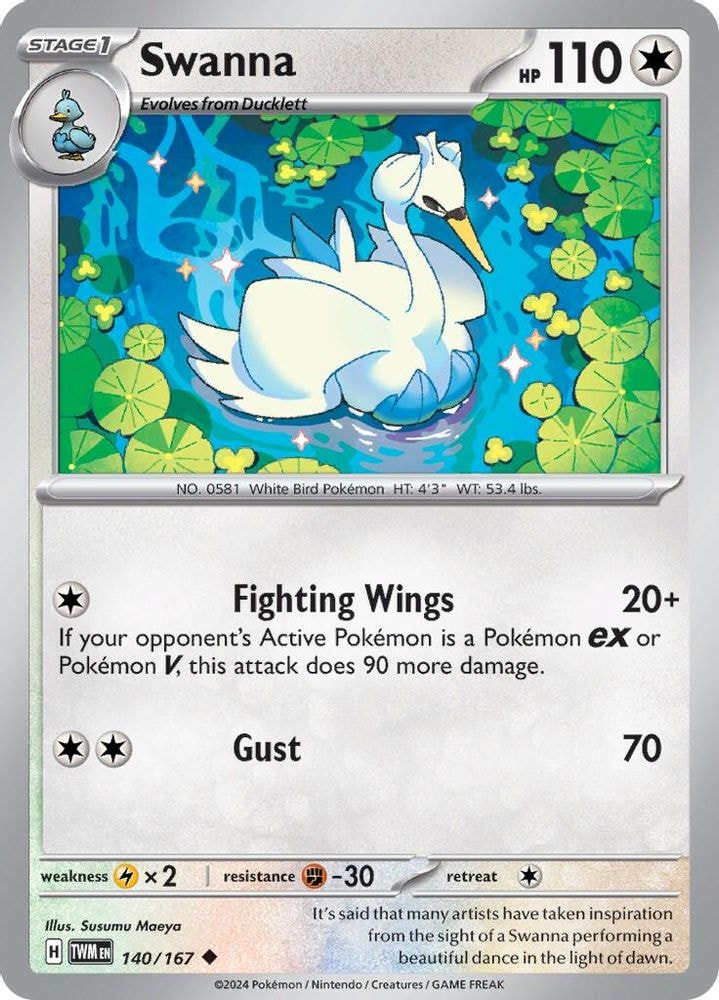 SV06: Twilight Masquerade (TWM) - Swanna (#140/167, Uncommon) ()