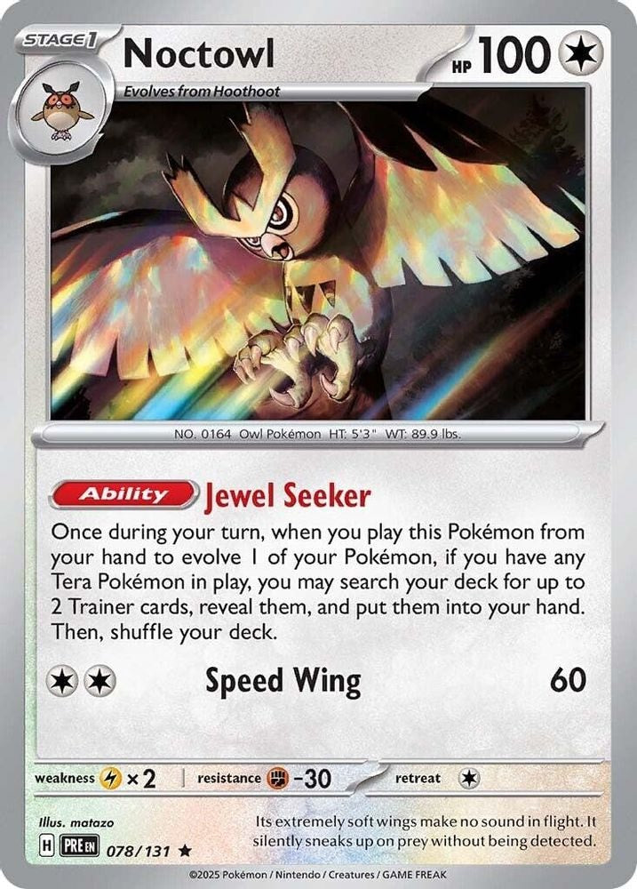 SV: Prismatic Evolutions (PRE) - Noctowl (#078/131, Rare) ()