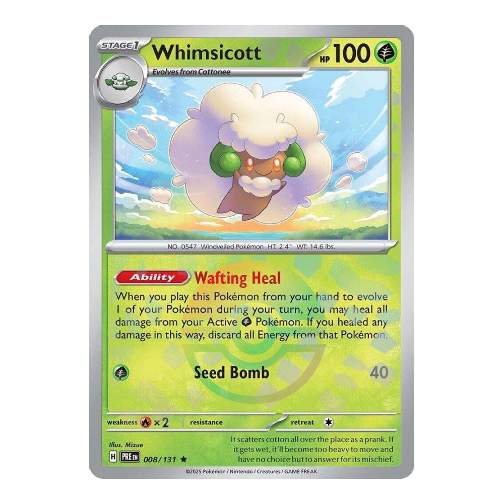 SV: Prismatic Evolutions (PRE) - Whimsicott (Poke Ball Pattern) (#008/131) (Near Mint)