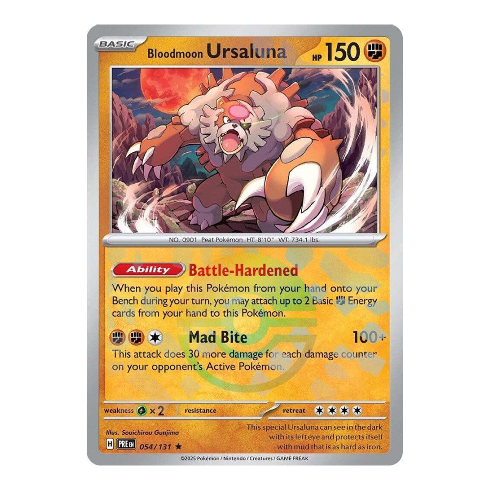 SV: Prismatic Evolutions (PRE) - Bloodmoon Ursaluna Poke Ball Pattern (#054/131) (Near Mint)