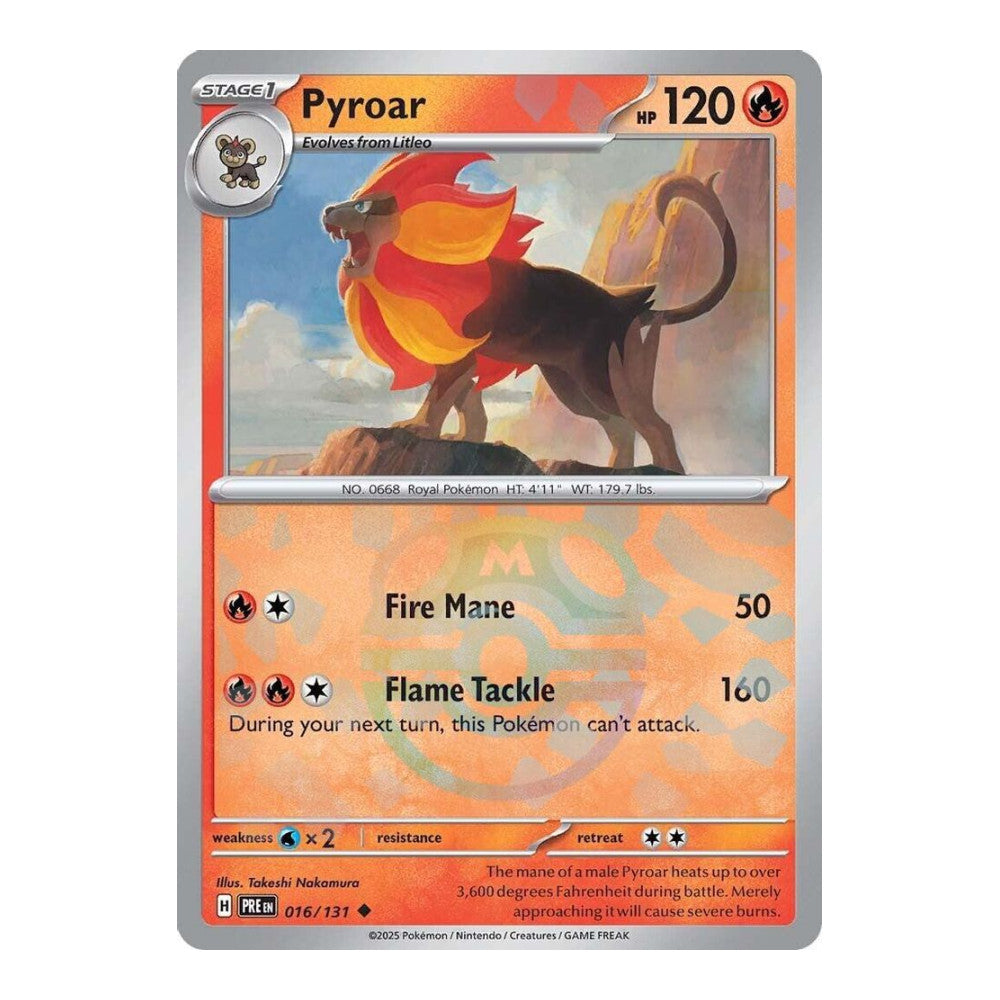 SV: Prismatic Evolutions (PRE) - Pyroar (Master Ball Pattern) (#016/131) (Near Mint)