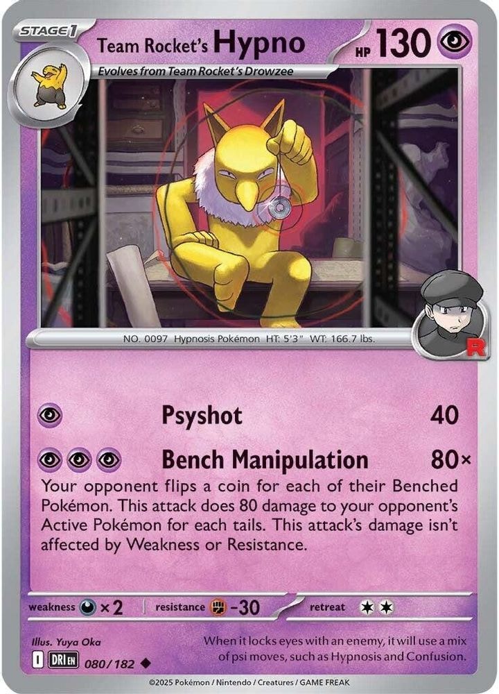 SV10: Destined Rivals (DRI) - Team Rocket's Hypno (#080/182, Uncommon) ()