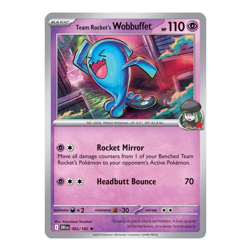 SV10: Destined Rivals (DRI) - Team Rockets Wobbuffet (#082/182) (Near Mint)