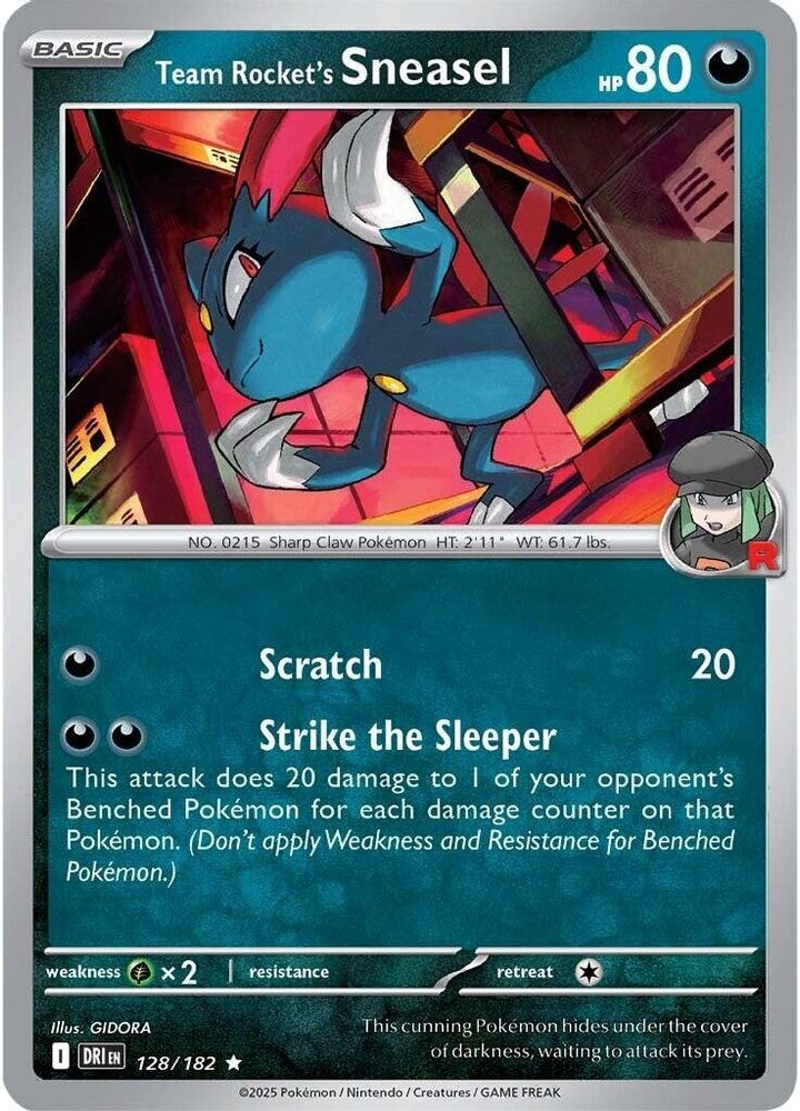 SV10: Destined Rivals (DRI) - Team Rocket's Sneasel (#128/182, Rare) ()