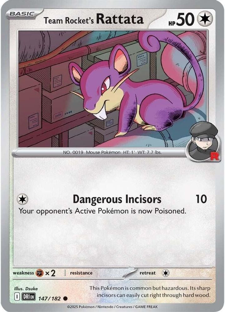 SV10: Destined Rivals (DRI) - Team Rocket's Rattata (#147/182, Common) ()