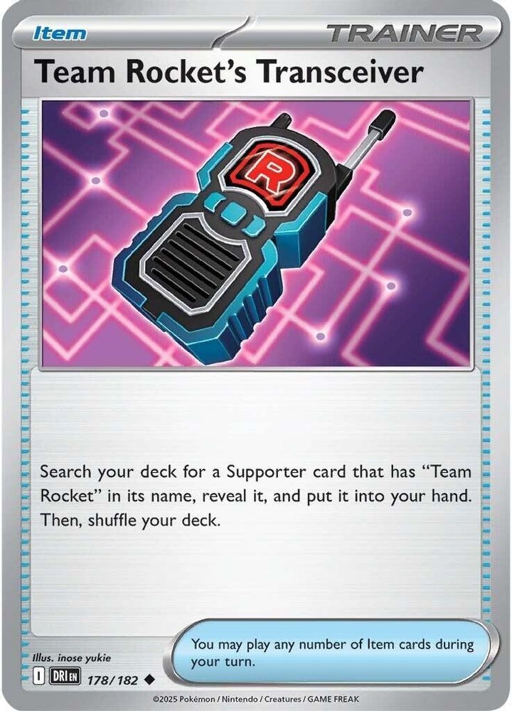 SV10: Destined Rivals (DRI) - Team Rocket's Transceiver (#178/182, Uncommon) ()