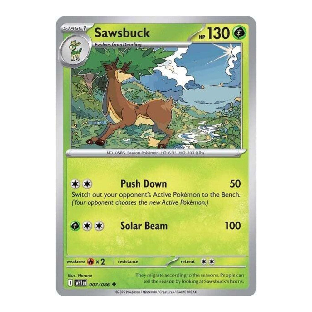 SV: White Flare (WHT) - Sawsbuck (#007/086) (Near Mint)