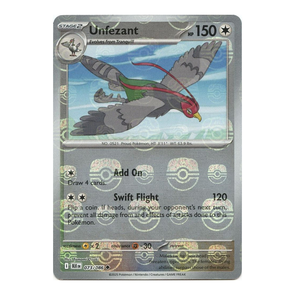 SV: Black Bolt (BLK) - Unfezant (Master Ball Pattern) (#073/086) (Near Mint)