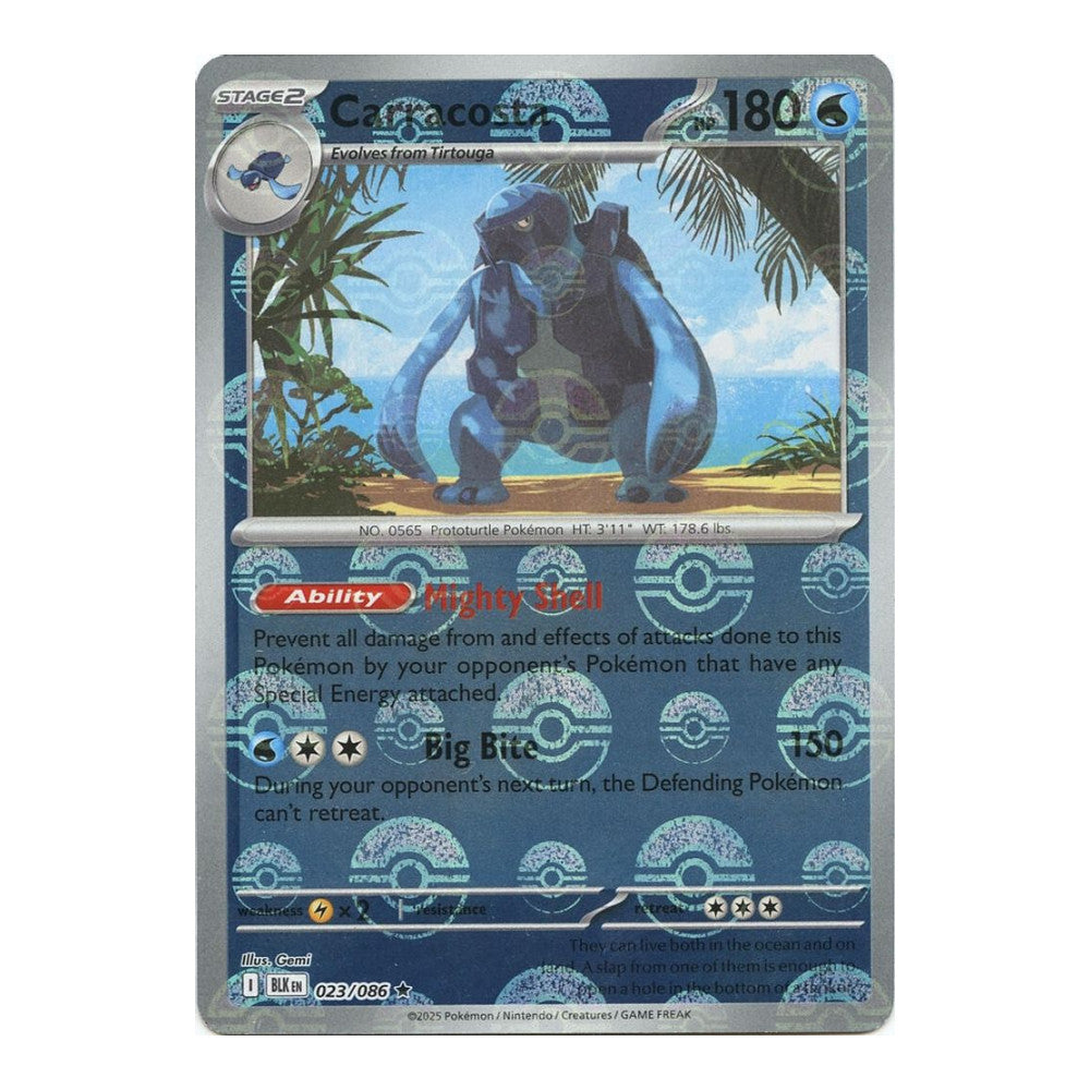 SV: Black Bolt (BLK) - Carracosta Poke Ball Pattern (#023/086) (Near Mint)