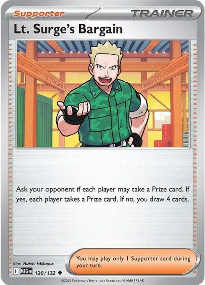 ME01: Mega Evolution (MEG) - Lt. Surge's Bargain - 120/132 (#120/132, Uncommon) ()