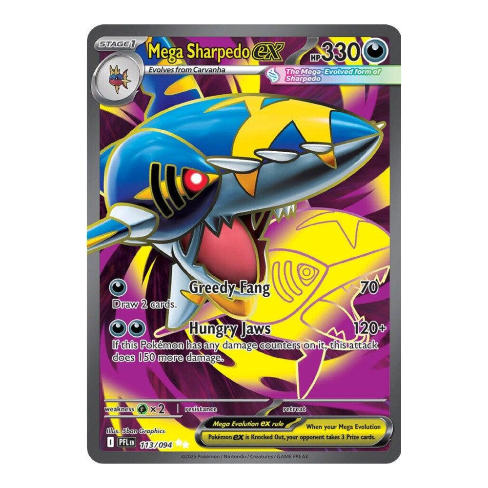 ME02: Phantasmal Flames (PFL) - Mega Sharpedo ex 113 094 (#113/094) (Near Mint)