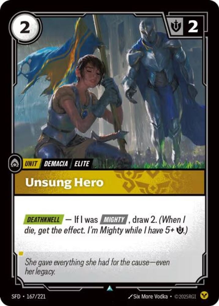 Spiritforged (SFD) - Unsung Hero (#167/221, Uncommon) ()