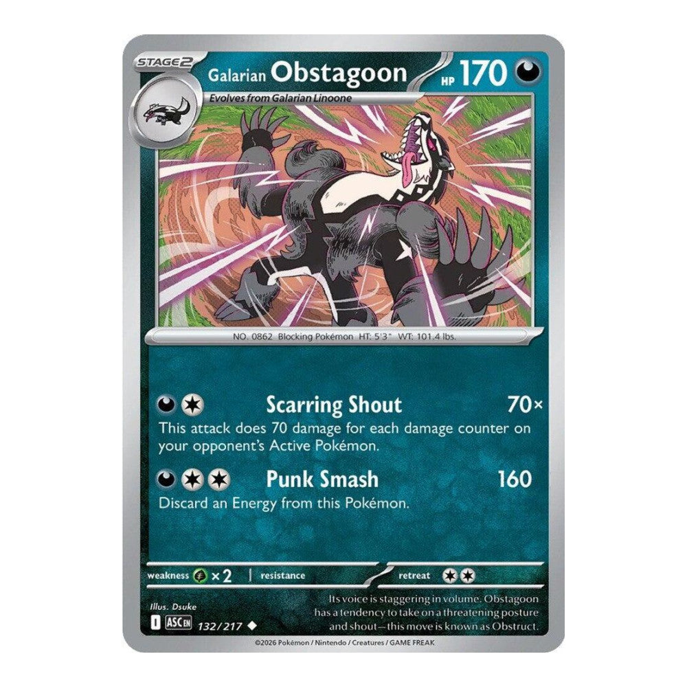 ME: Ascended Heroes (ASC) - Galarian Obstagoon - 132/217 (#132/217) (Near Mint)