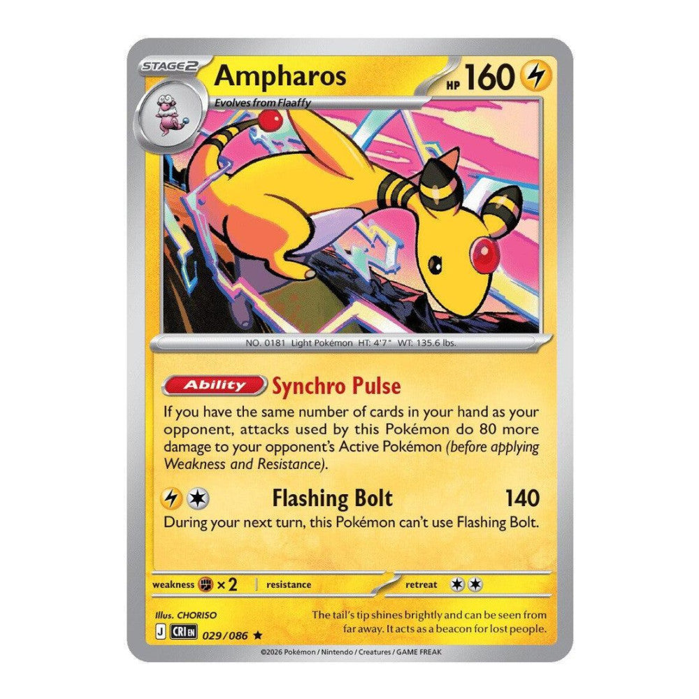 ME04: Chaos Rising (CRI) - Ampharos 029 086 (#029/086) (Near Mint)