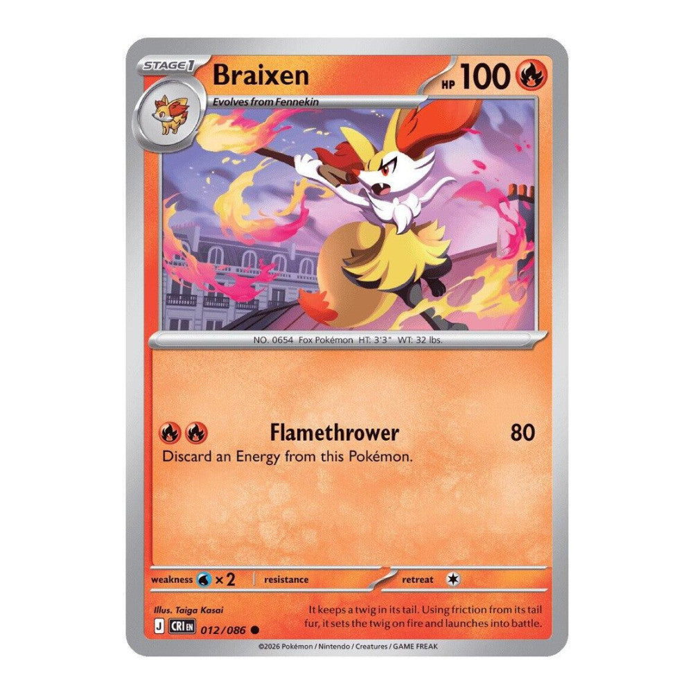 ME04: Chaos Rising (CRI) - Braixen (#012/086) (Near Mint)