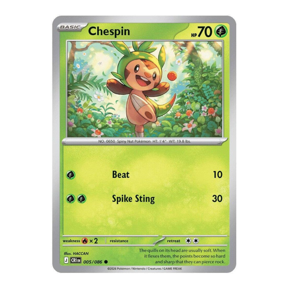 ME04: Chaos Rising (CRI) - Chespin 005 086 (#005/086) (Near Mint)