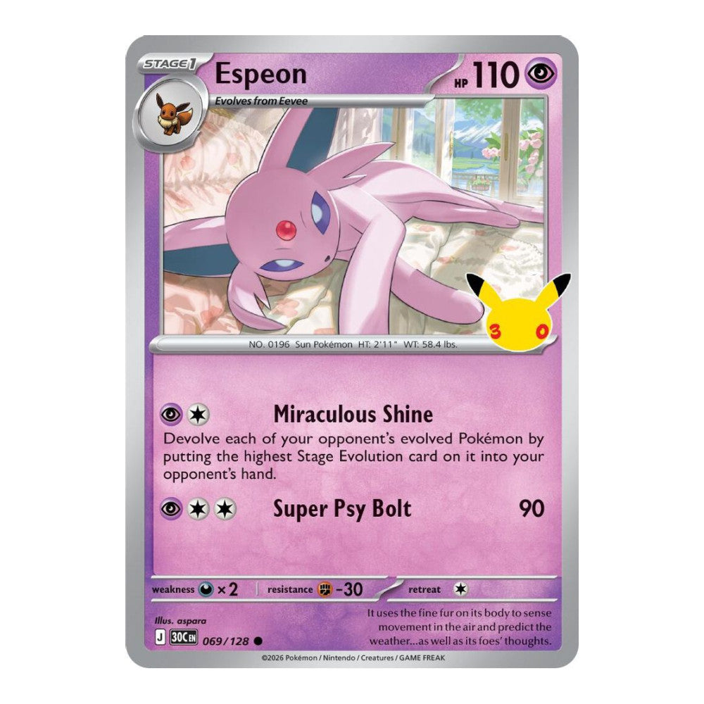 ME: 30th Celebration (30C) - Espeon (#069/128) (Near Mint)
