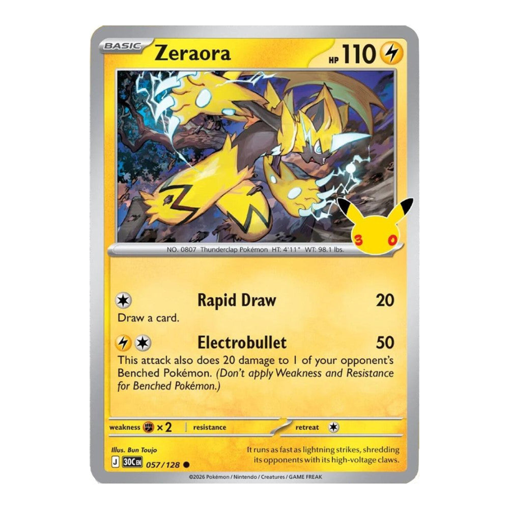 ME: 30th Celebration (30C) - Zeraora (#057/128) (Near Mint)