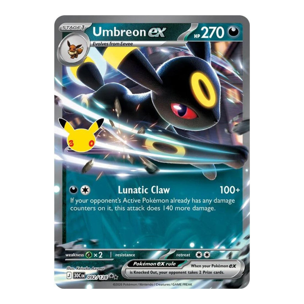 ME: 30th Celebration (30C) - Umbreon ex (#092/128) (Near Mint)