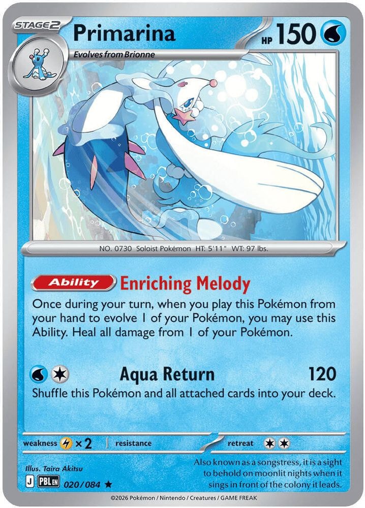 ME05: Pitch Black (PBL) - Primarina 020 084 (#020/084, Rare)