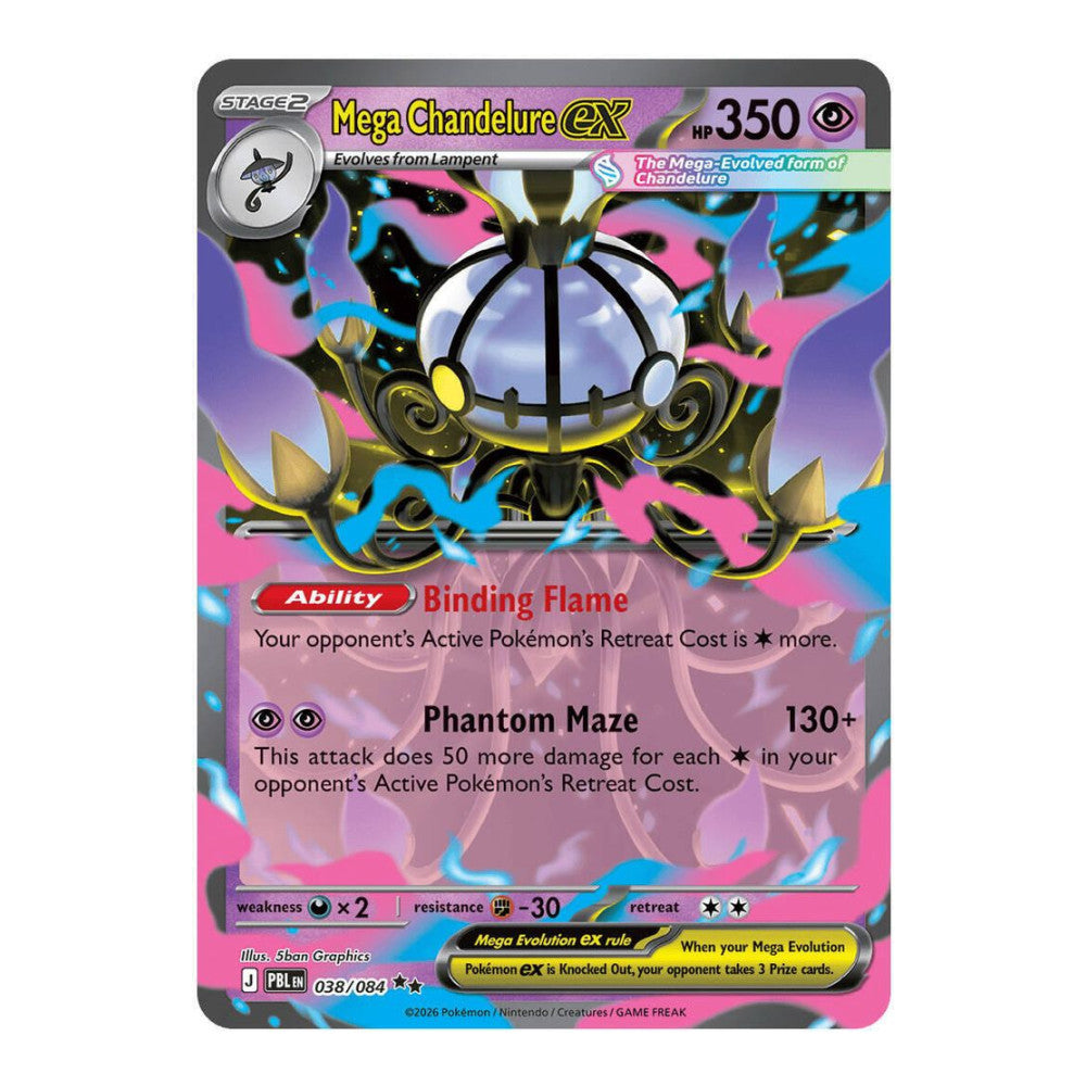 ME05: Pitch Black (PBL) - Mega Chandelure ex - 038/084 (#038/084) (Near Mint)