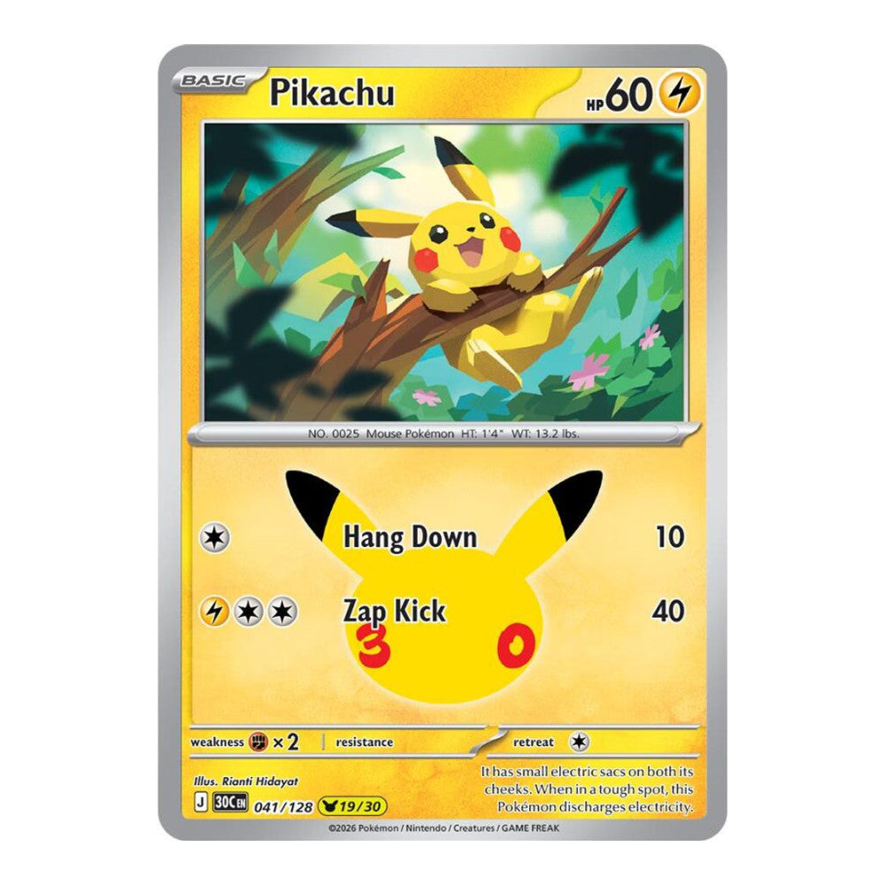 ME: 30th Celebration (30C) - Pikachu - 041/128 (#041/128) (Near Mint)