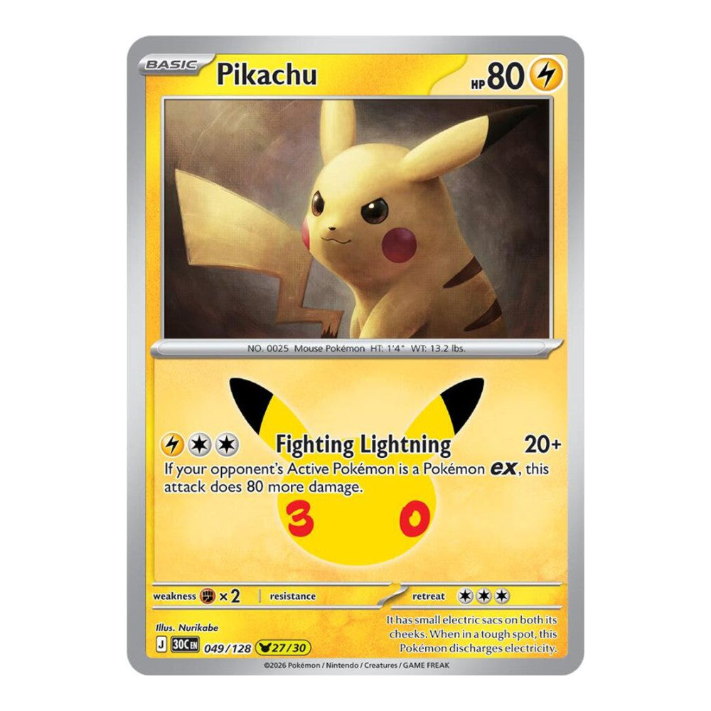 ME: 30th Celebration (30C) - Pikachu - 049/128 (#049/128) (Near Mint)