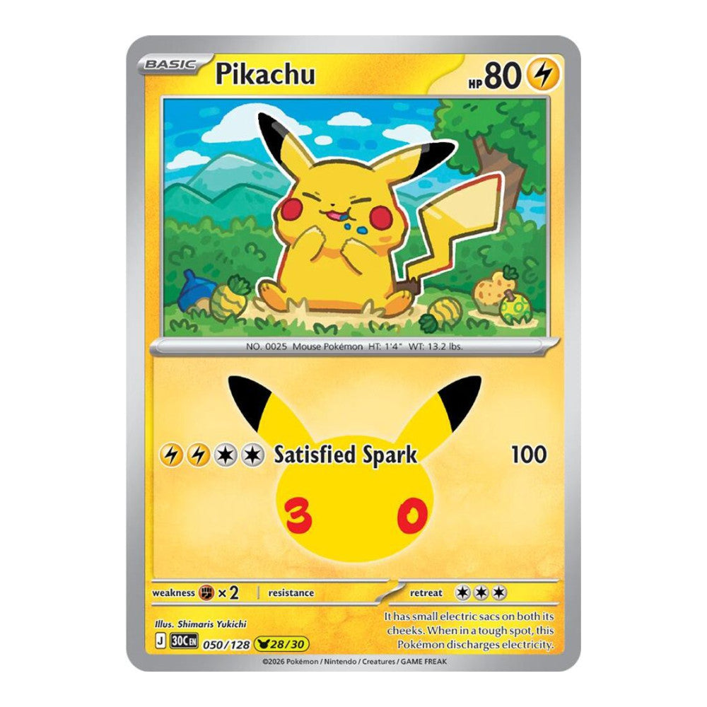 ME: 30th Celebration (30C) - Pikachu - 050/128 (#050/128) (Near Mint)