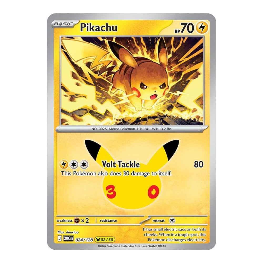 ME: 30th Celebration (30C) - Pikachu - 024/128 (#024/128) (Near Mint)