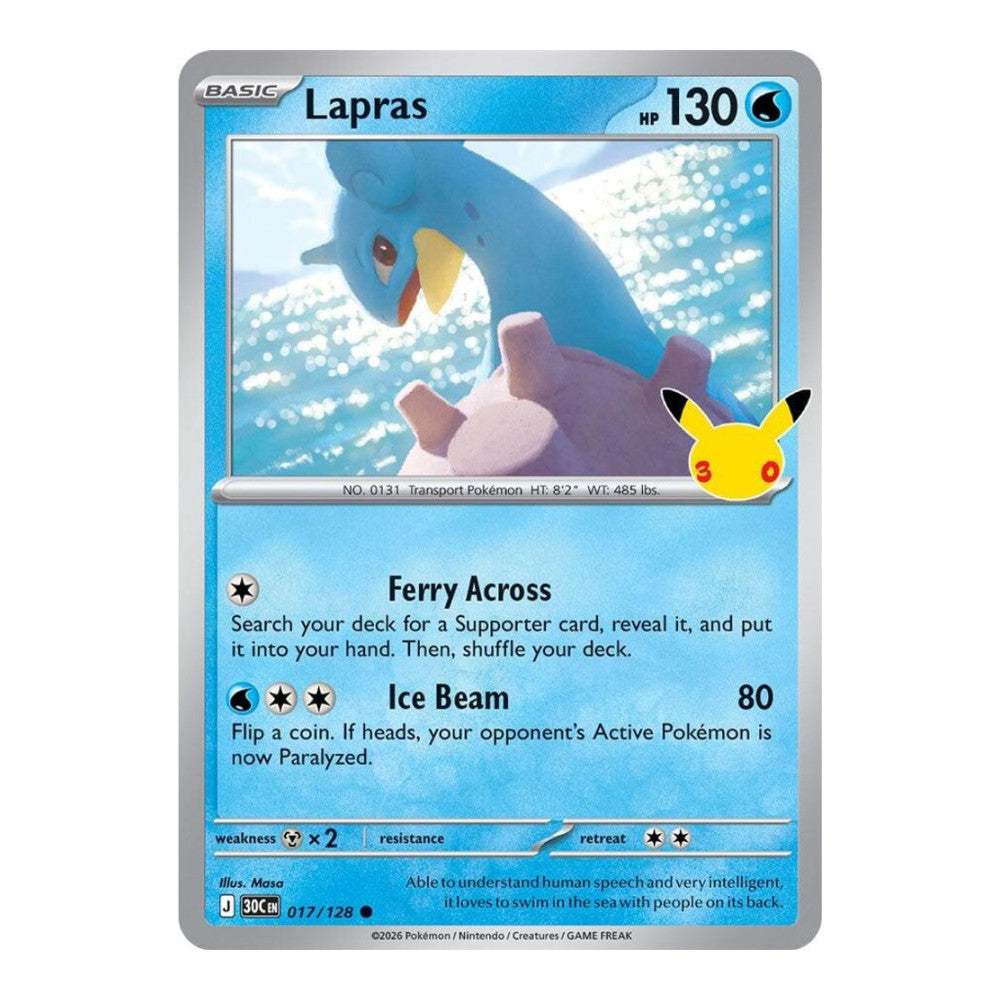 ME: 30th Celebration (30C) - Lapras - 017/128 (#017/128) (Near Mint)