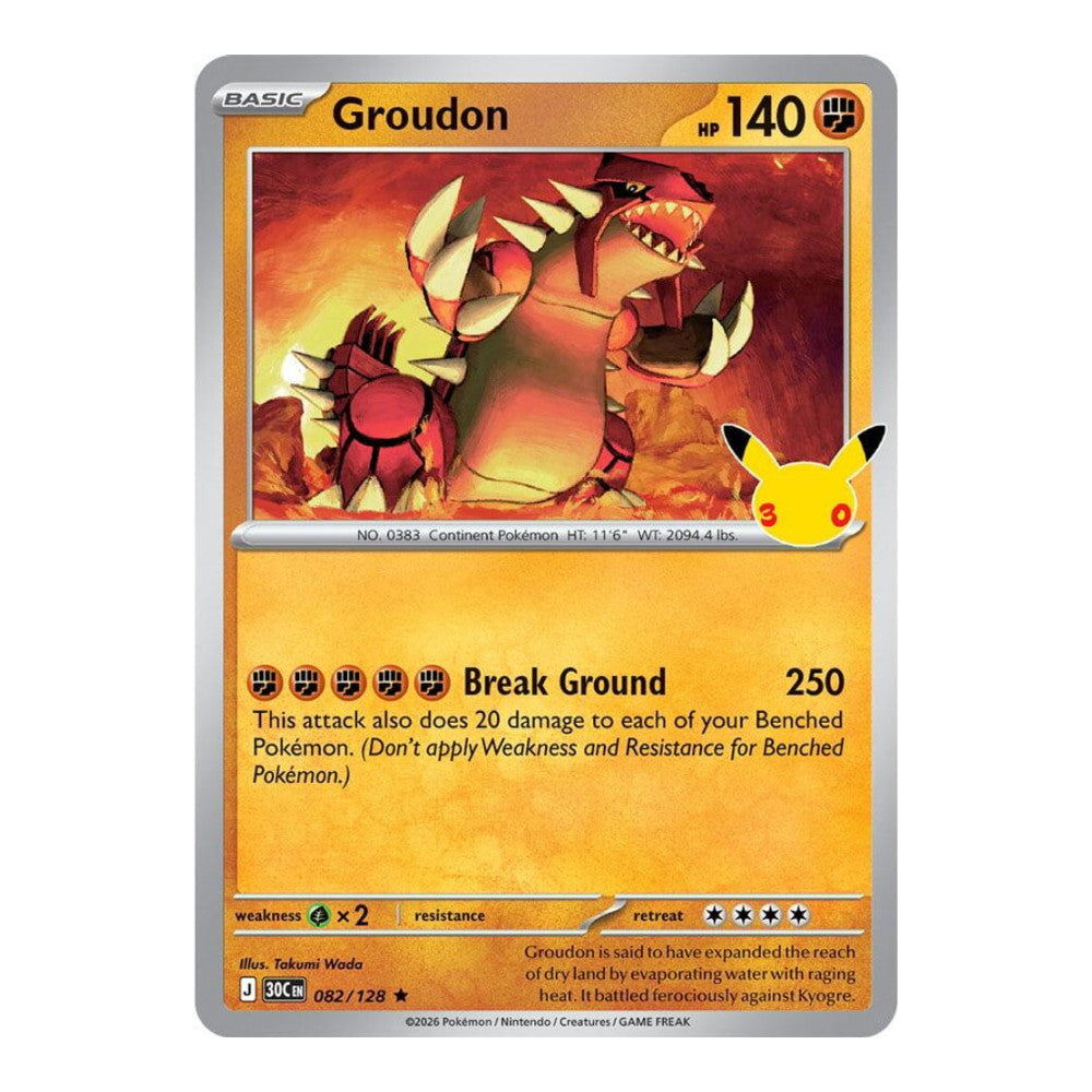 ME: 30th Celebration (30C) - Groudon (#082/128) (Near Mint)