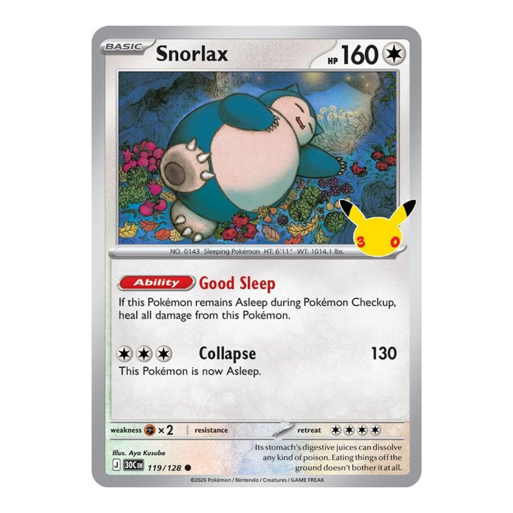 ME: 30th Celebration (30C) - Snorlax (#119/128) (Near Mint)