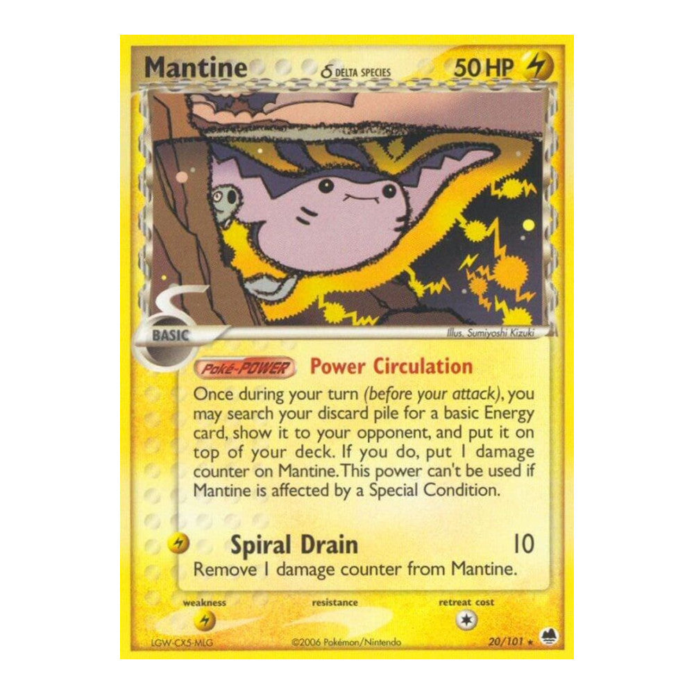 EX Dragon Frontiers (DF) - Mantine Delta Species (#20/101) (Near Mint)