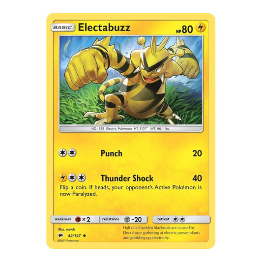 SM - Burning Shadows (SM03) - Electabuzz (#42/147) (Near Mint)