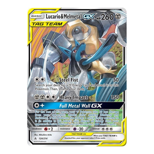 SM - Unbroken Bonds (SM10) - Lucario & Melmetal GX (#120/214) (Near Mint)