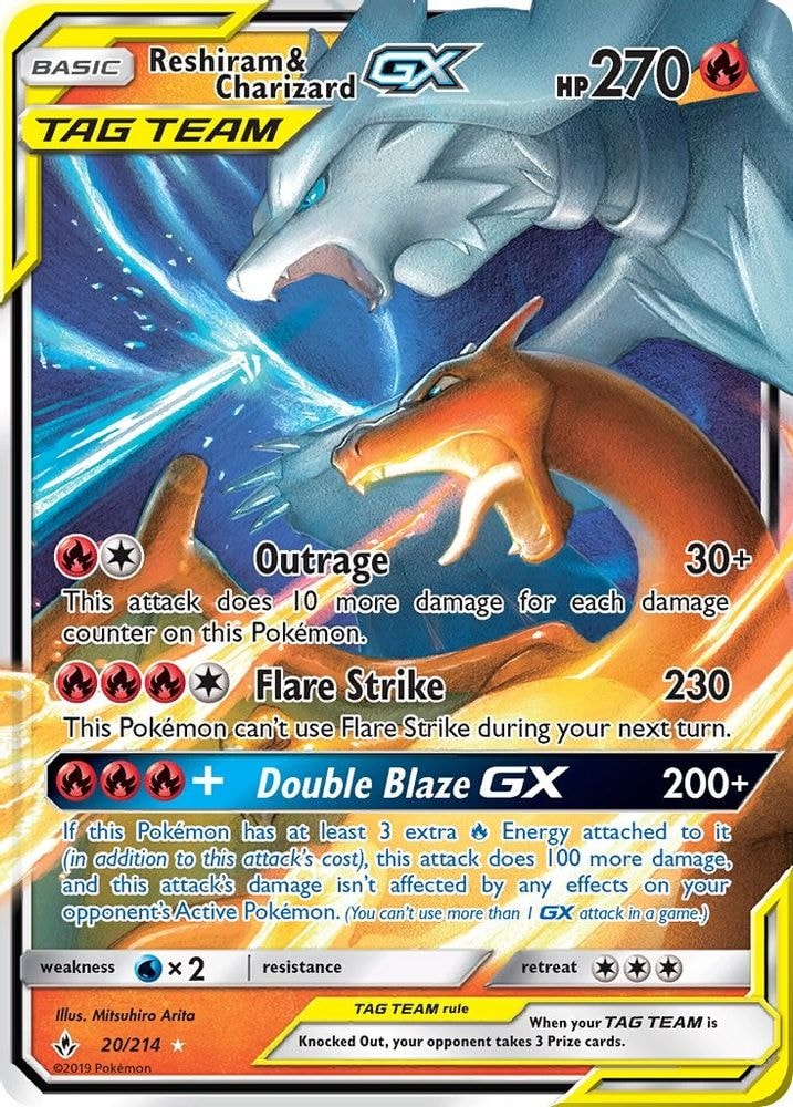 SM - Unbroken Bonds (SM10) - Reshiram & Charizard GX (#20/214, Ultra Rare) ()