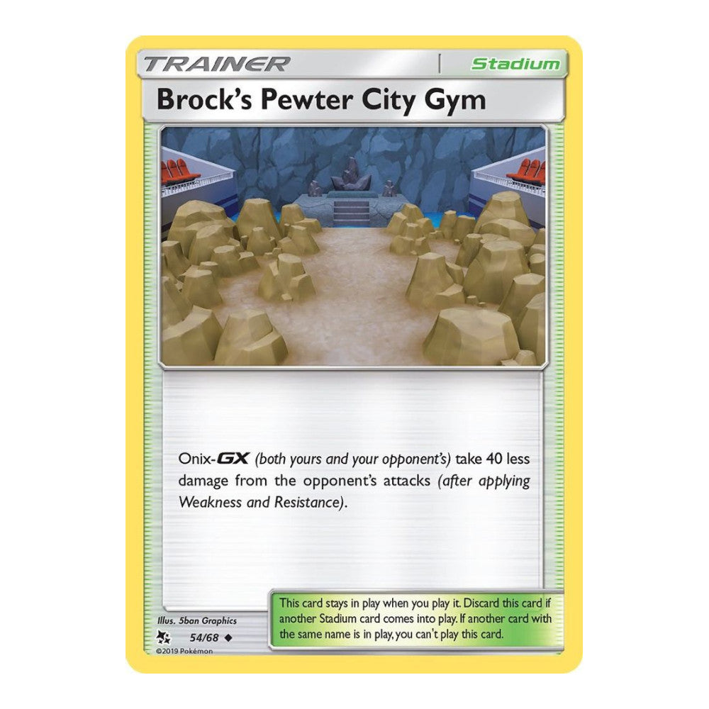 Hidden Fates (HIF) - Brock's Pewter City Gym (#54/68) (Near Mint)