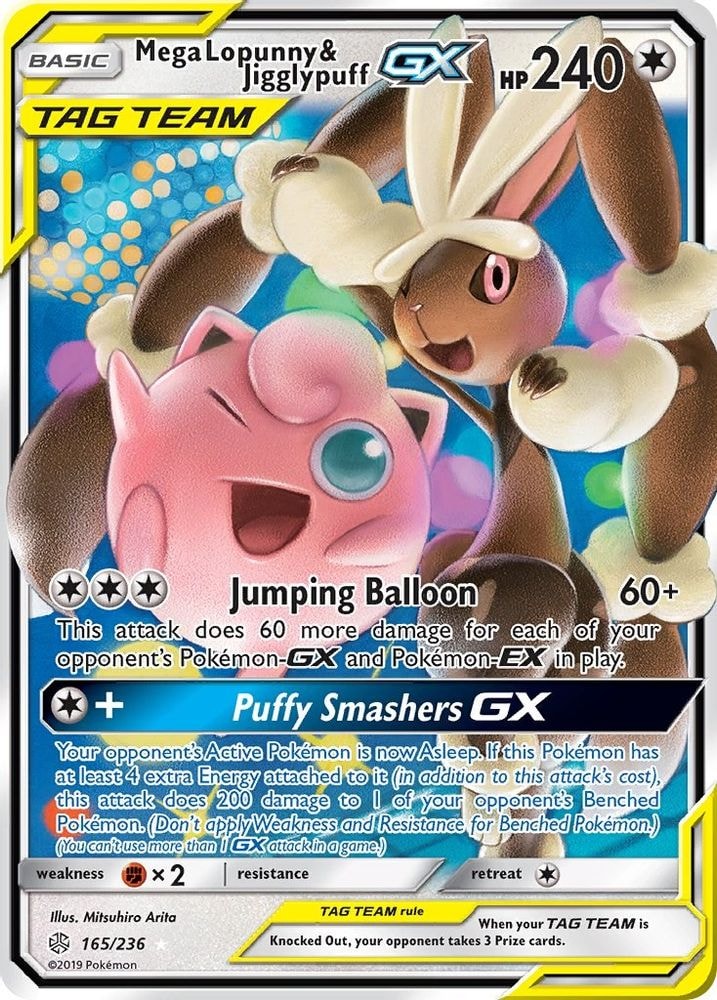 SM - Cosmic Eclipse (SM12) - Mega Lopunny & Jigglypuff GX (#165/236, Ultra Rare)
