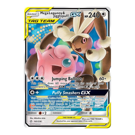 SM - Cosmic Eclipse (SM12) - Mega Lopunny & Jigglypuff GX (#165/236) (Near Mint)