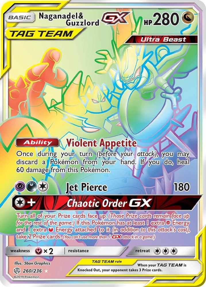 SM - Cosmic Eclipse (SM12) - Naganadel & Guzzlord GX (Secret) (#260/236, Rainbow Rare)