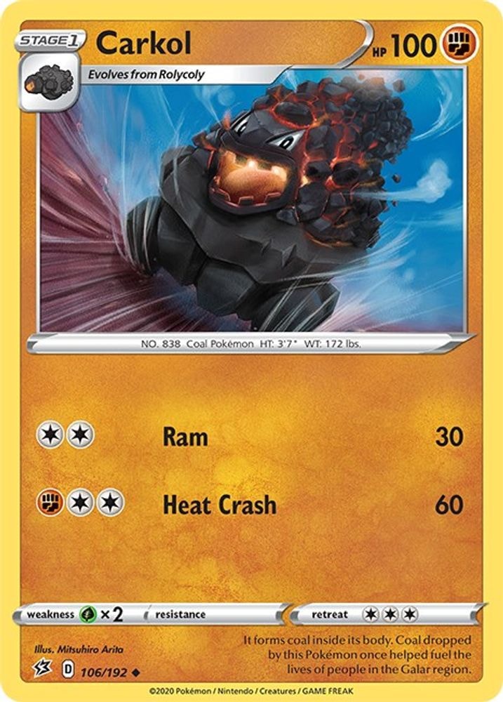 SWSH02: Rebel Clash (SWSH02) - Carkol (#106/192, Uncommon) ()