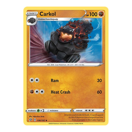 SWSH02: Rebel Clash (SWSH02) - Carkol (#106/192) (Near Mint)